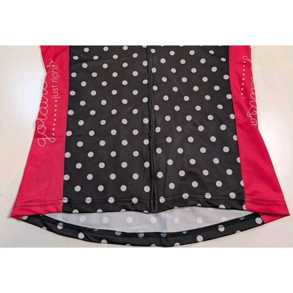 Albion Goldilocks Cycling Bike Bicycle Jersey Polka Dot Full Zip Med Just Right
